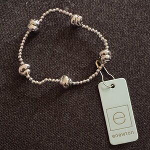 ENewton Admire 2.5mm Silver Beaded Bracelet with Polished Accent Beads $88 NWT